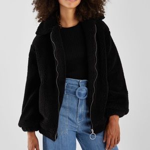 Oversized faux shearling jacket BERSHKA
